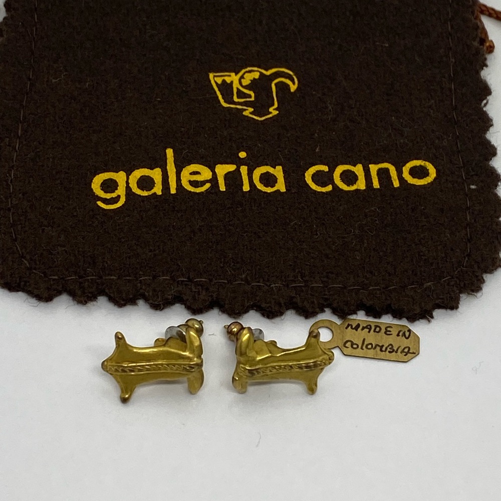 Galeria Cano Mini Frog Earrings 24K Gold Plated